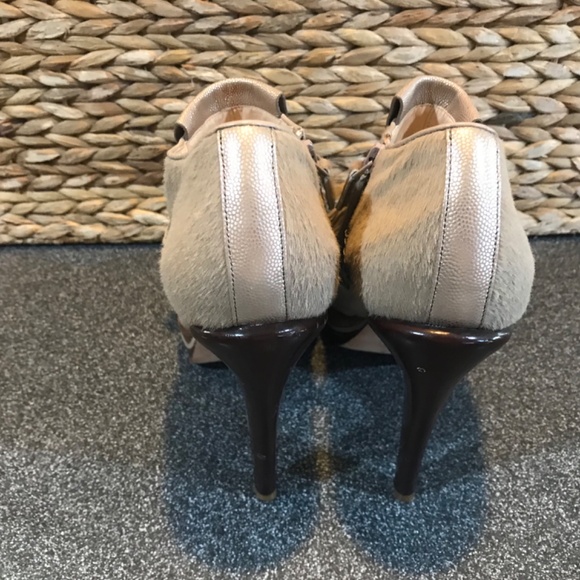 Cole Haan Nike Air "Kiltie" Tan Leather Heeled Booties - Picture 8 of 13